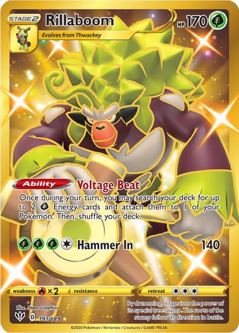 Rillaboom Secret 197/189 (SWSH03: Darkness Ablaze)  - Holofoil