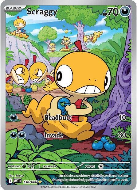 Scraggy 138/086 (SV: White Flare)  - Holofoil
