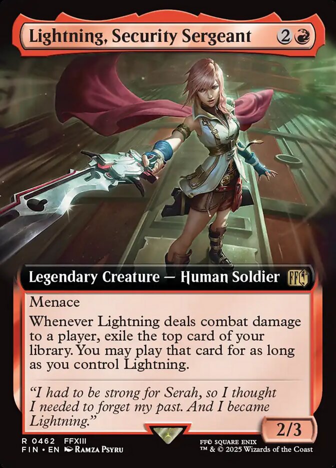 Lightning, Security Sergeant 462/309 (FINAL FANTASY)  - Extended Art Foil