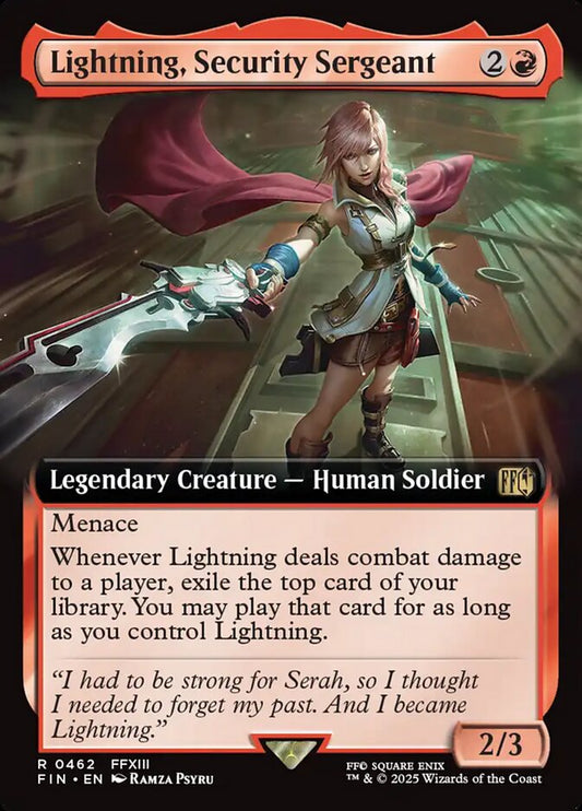 Lightning, Security Sergeant 462/309 (FINAL FANTASY)  - Extended Art Foil