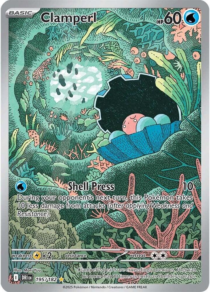 Clamperl 195/182 (SV10: Destined Rivals)  - Holofoil