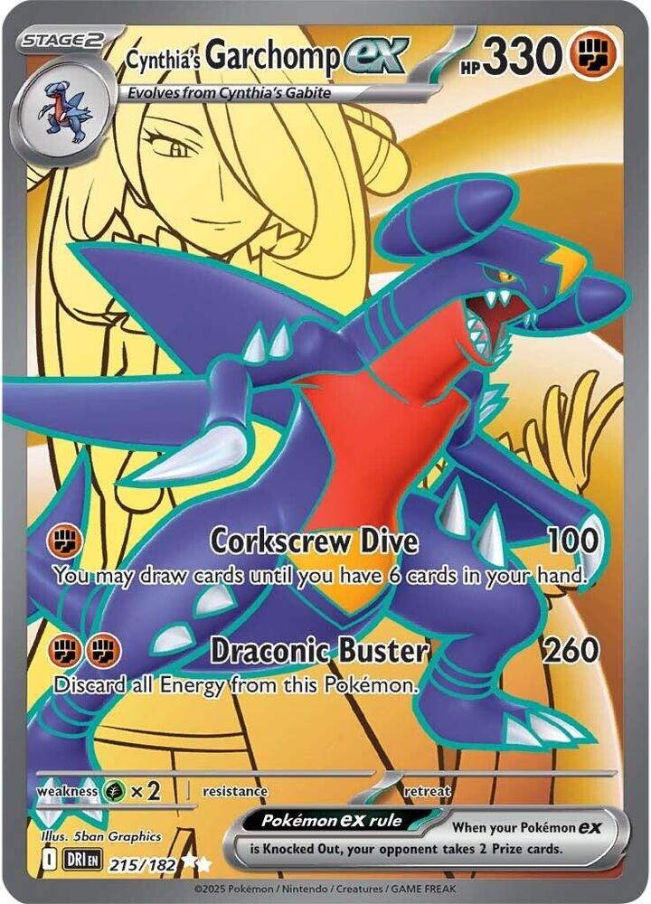 Cynthia's Garchomp ex 215/182 (SV10: Destined Rivals)  - Holofoil