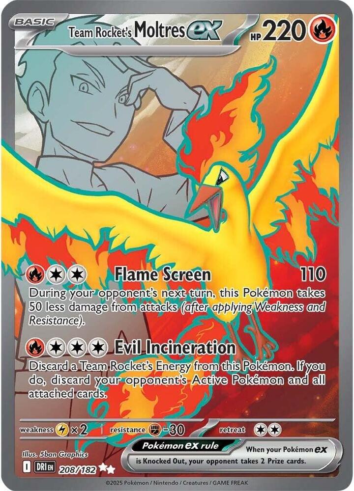 Team Rocket's Moltres ex 208/182 (SV10: Destined Rivals)  - Holofoil