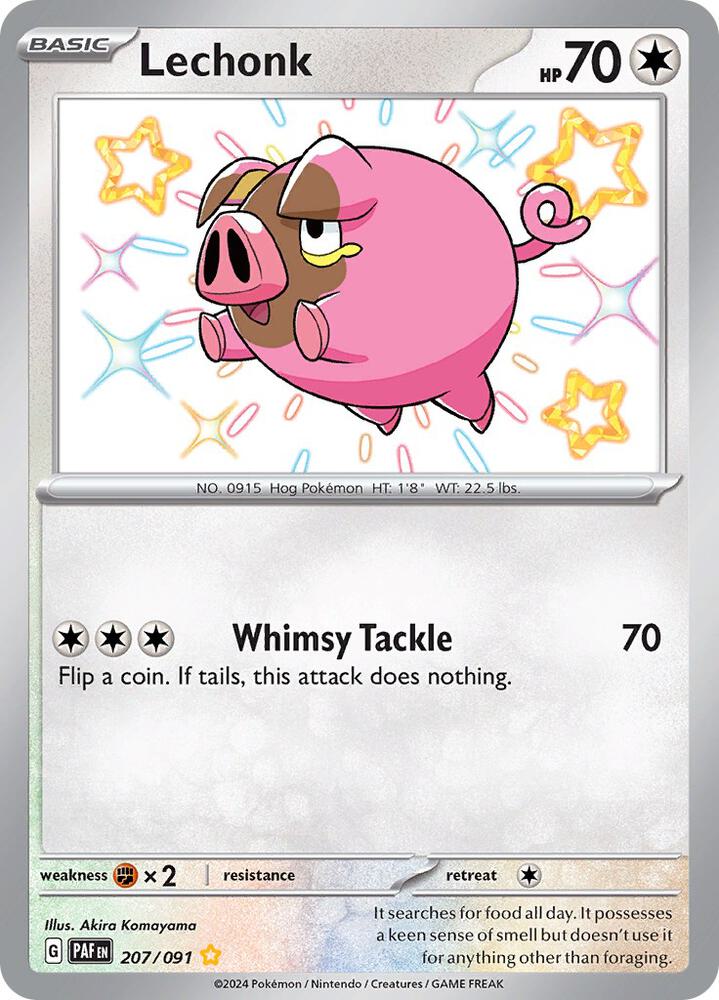 Lechonk 207/091 (SV: Paldean Fates)  - Holofoil