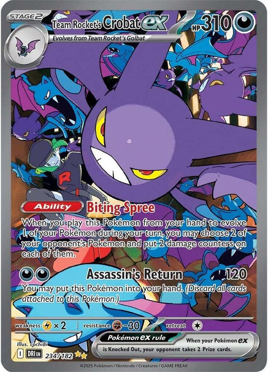 Team Rocket's Crobat ex 234/182 (SV10: Destined Rivals)  - Holofoil