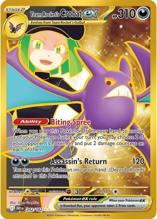 Team Rocket's Crobat ex 242/182 (SV10: Destined Rivals)  - Holofoil