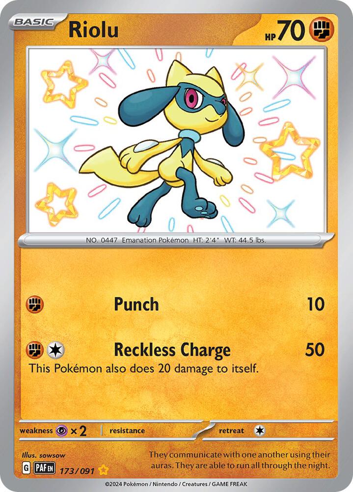 Riolu 173/091 (SV: Paldean Fates)  - Holofoil