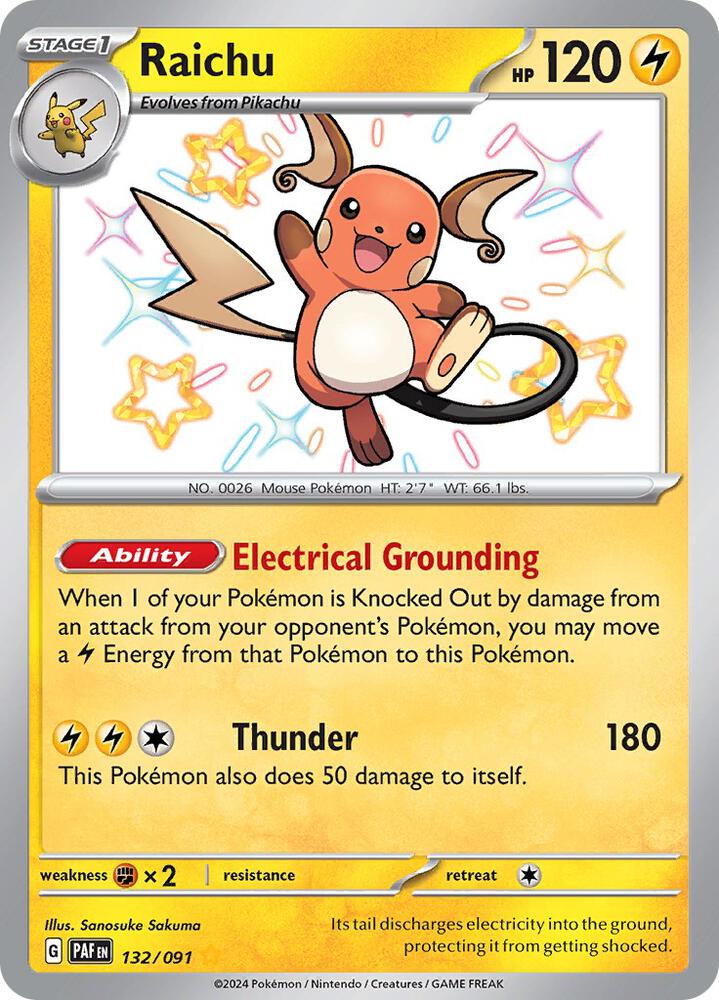 Raichu 132/091 (SV: Paldean Fates)  - Holofoil