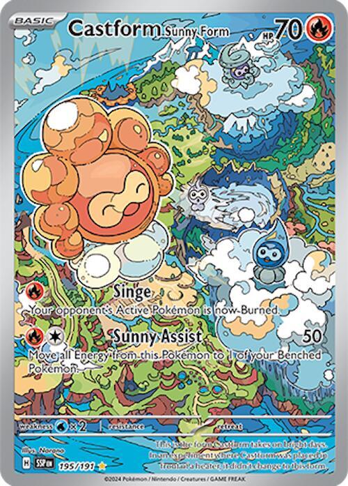 Castform Sunny Form 195/191 (SV08: Surging Sparks)  - Holofoil
