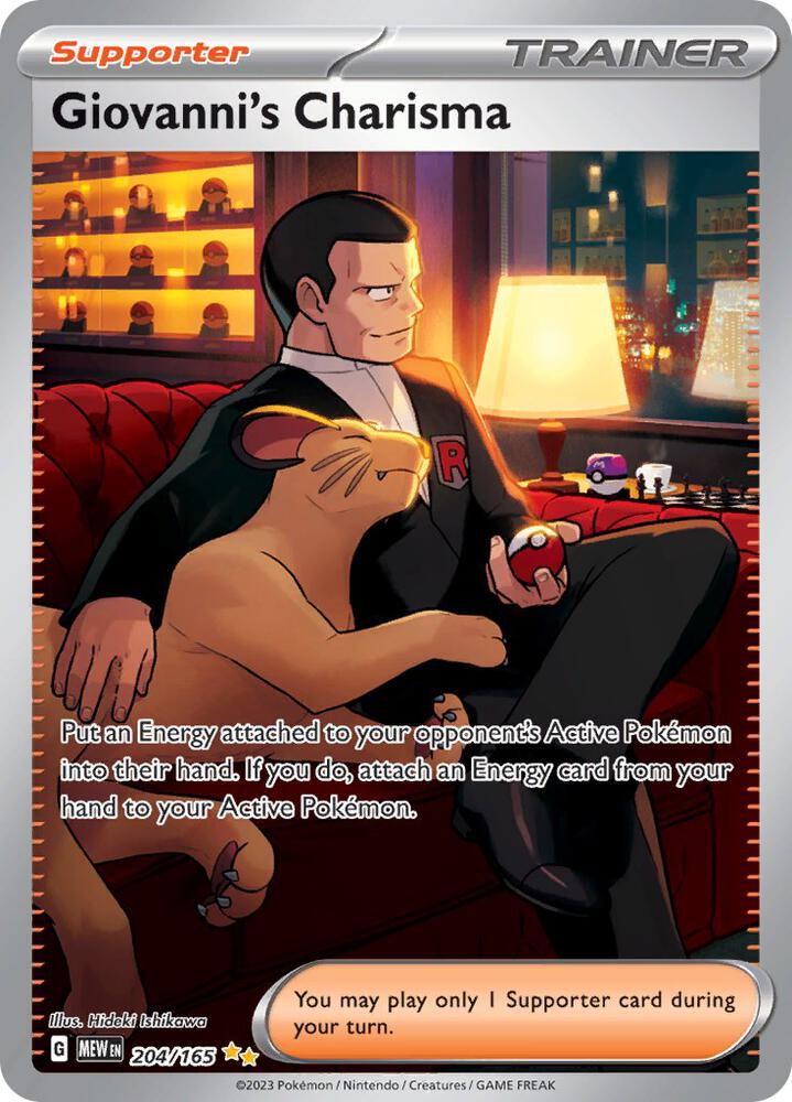 Giovanni's Charisma 204/165 (SV: Scarlet & Violet 151)  - Holofoil