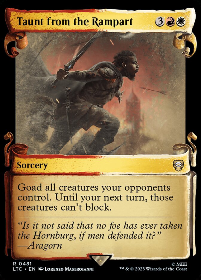 Taunt from the Rampart Showcase Scrolls 481 (Commander: The Lord of the Rings: Tales of Middle-earth)  - Showcase Scroll Foil