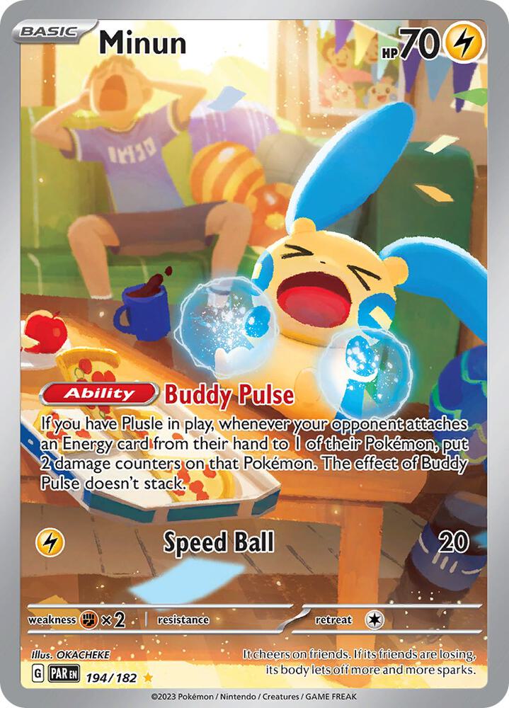 Minun 194/182 (SV04: Paradox Rift)  - Holofoil