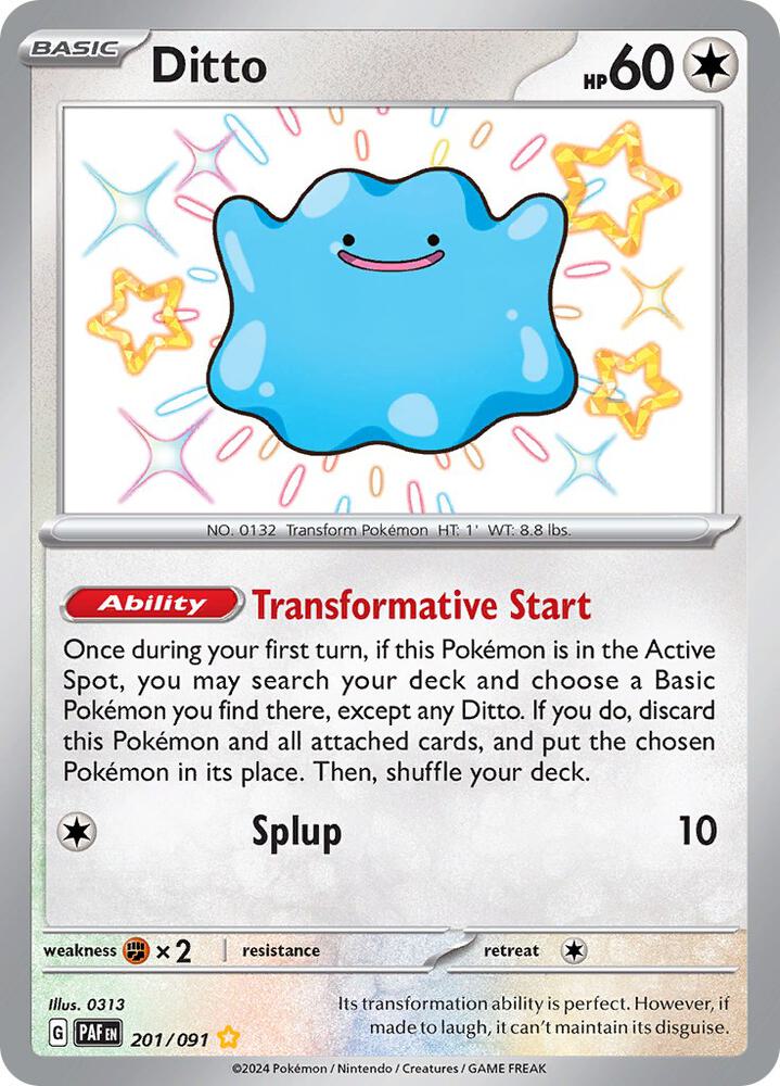 Ditto 201/091 (SV: Paldean Fates)  - Holofoil