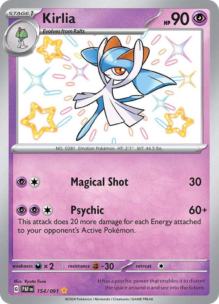 Kirlia 154/091 (SV: Paldean Fates)  - Holofoil