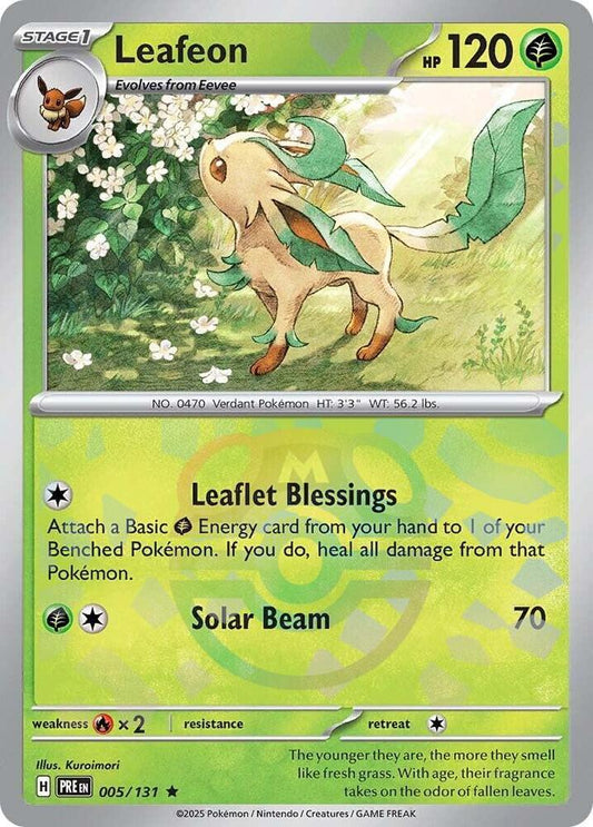 Leafeon 005/131 (SV: Prismatic Evolutions)  - Master Ball Holofoil