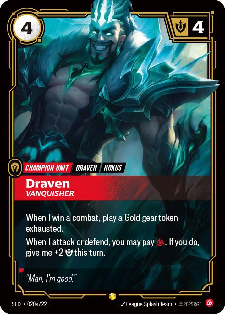 Draven - Vanquisher 20a/221 (Spiritforged)  - Foil