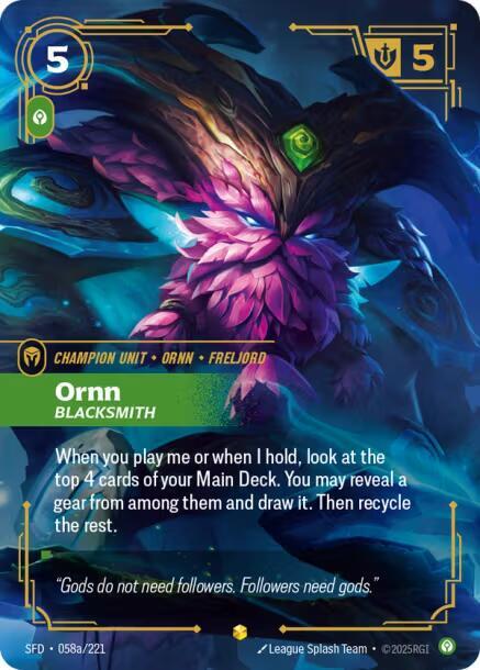 Ornn - Blacksmith 58a/221 (Spiritforged)  - Foil