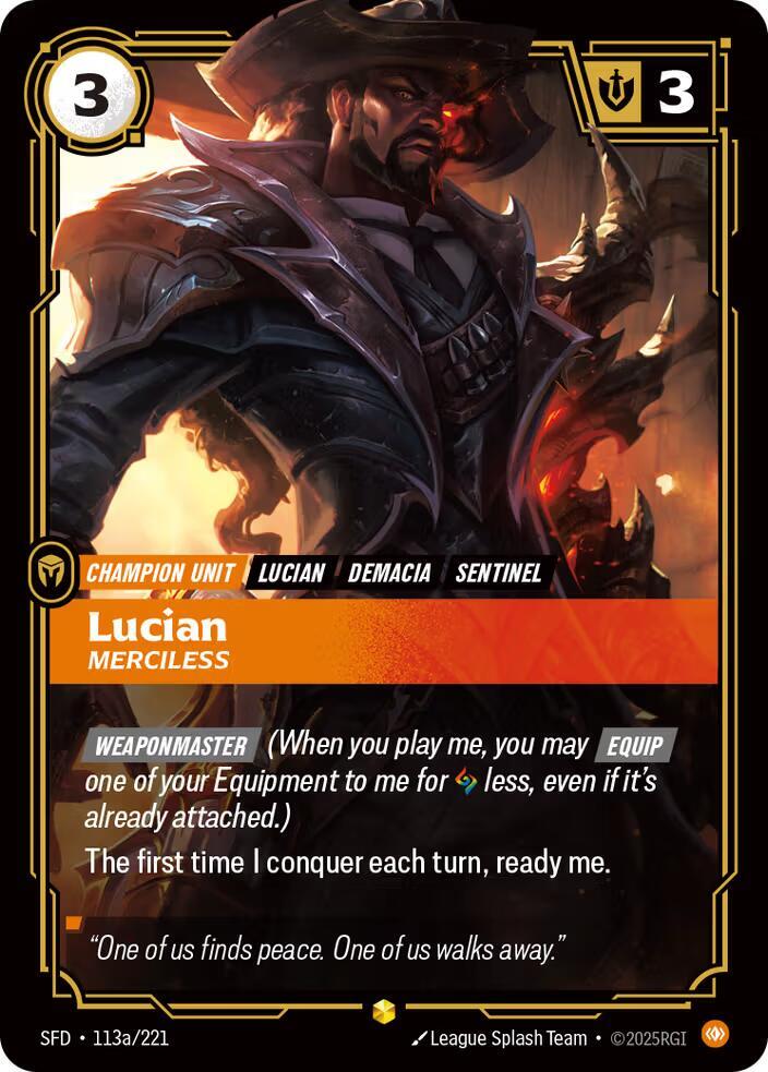 Lucian - Merciless 113a/221 (Spiritforged)  - Foil