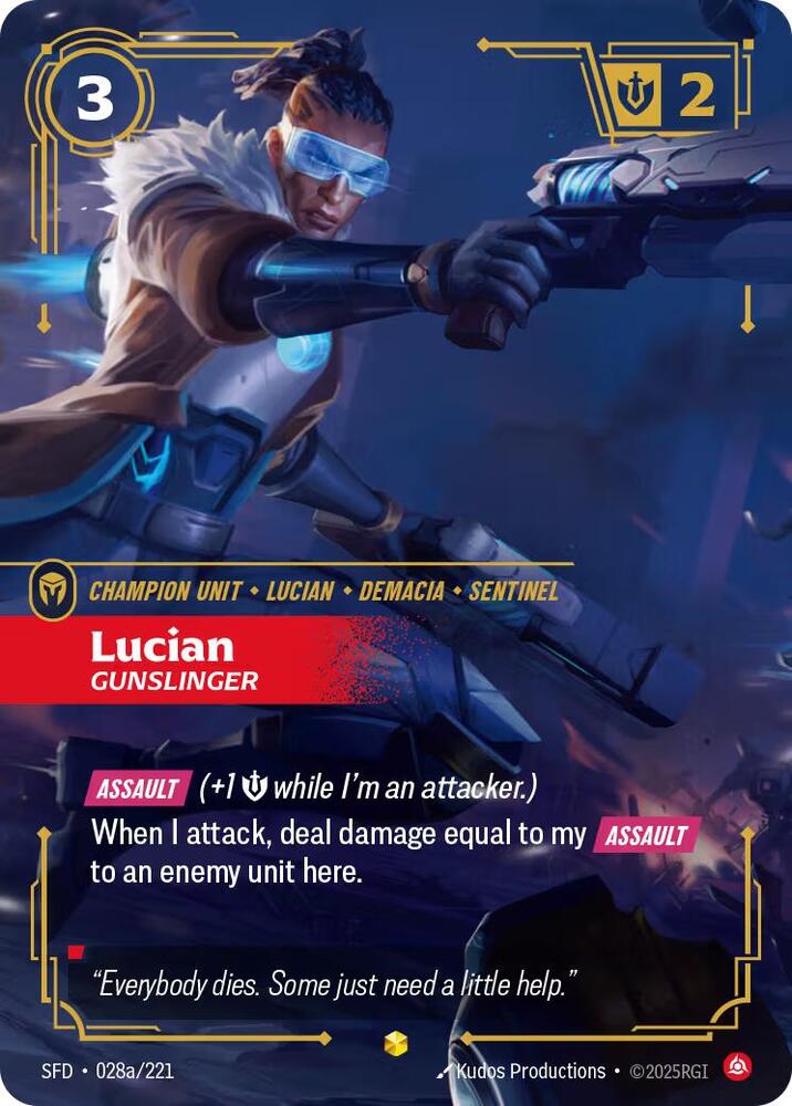 Lucian - Gunslinger 028a/221 (Spiritforged)  - Foil