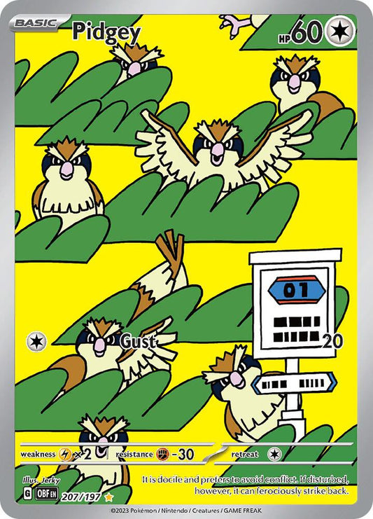 Pidgey 207/197 (SV03: Obsidian Flames)  - Holofoil