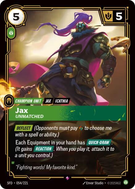 Jax - Unmatched 054/221 (Spiritforged)  - Foil
