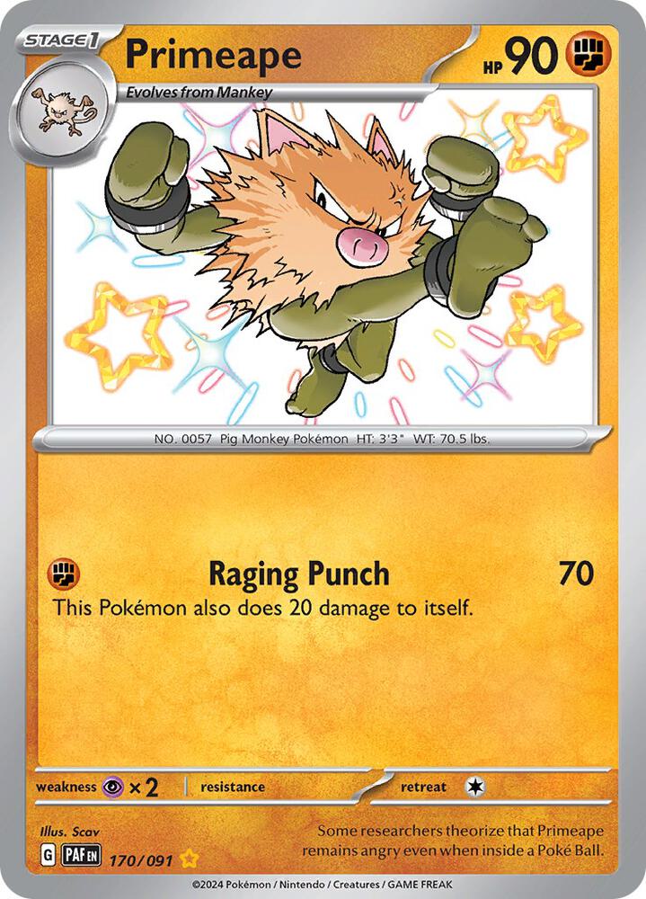 Primeape 170/091 (SV: Paldean Fates)  - Holofoil