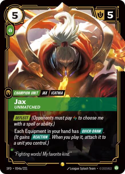 Jax - Unmatched 54a/221 (Spiritforged)  - Foil
