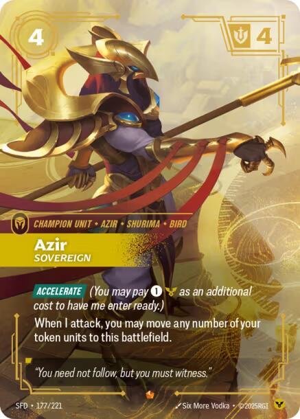 Azir - Sovereign 177/221 (Spiritforged)  - Foil