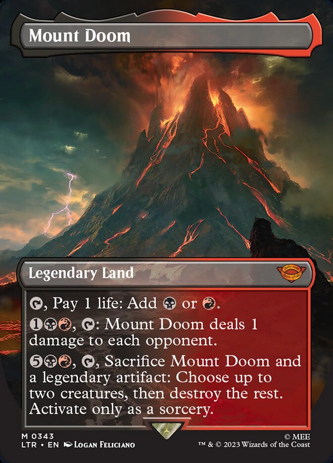 Mount Doom Borderless 343 (Universes Beyond: The Lord of the Rings: Tales of Middle-earth)  - Borderless