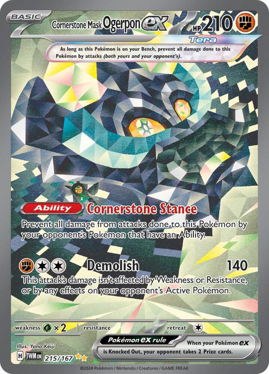 Cornerstone Mask Ogerpon ex 215/167 (SV06: Twilight Masquerade)  - Holofoil