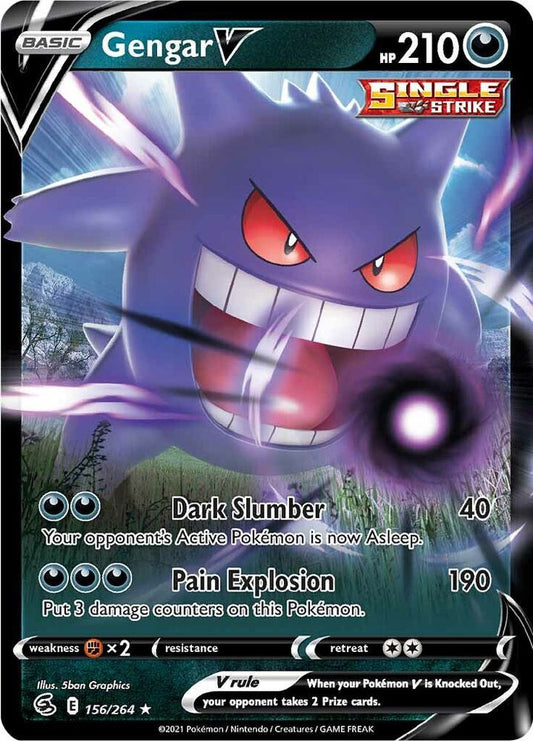 Gengar V 156/264 (SWSH08: Fusion Strike)  - Holofoil