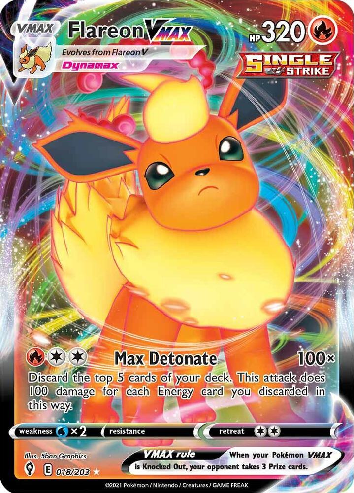 Flareon VMAX 018/203 (SWSH07: Evolving Skies)  - Holofoil