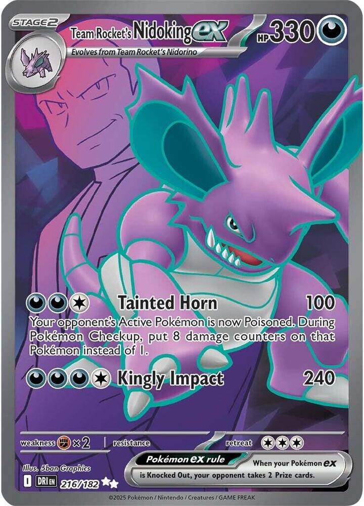 Team Rocket's Nidoking ex 216/182 (SV10: Destined Rivals)  - Holofoil