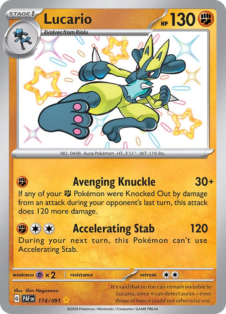 Lucario 174/091 (SV: Paldean Fates)  - Holofoil