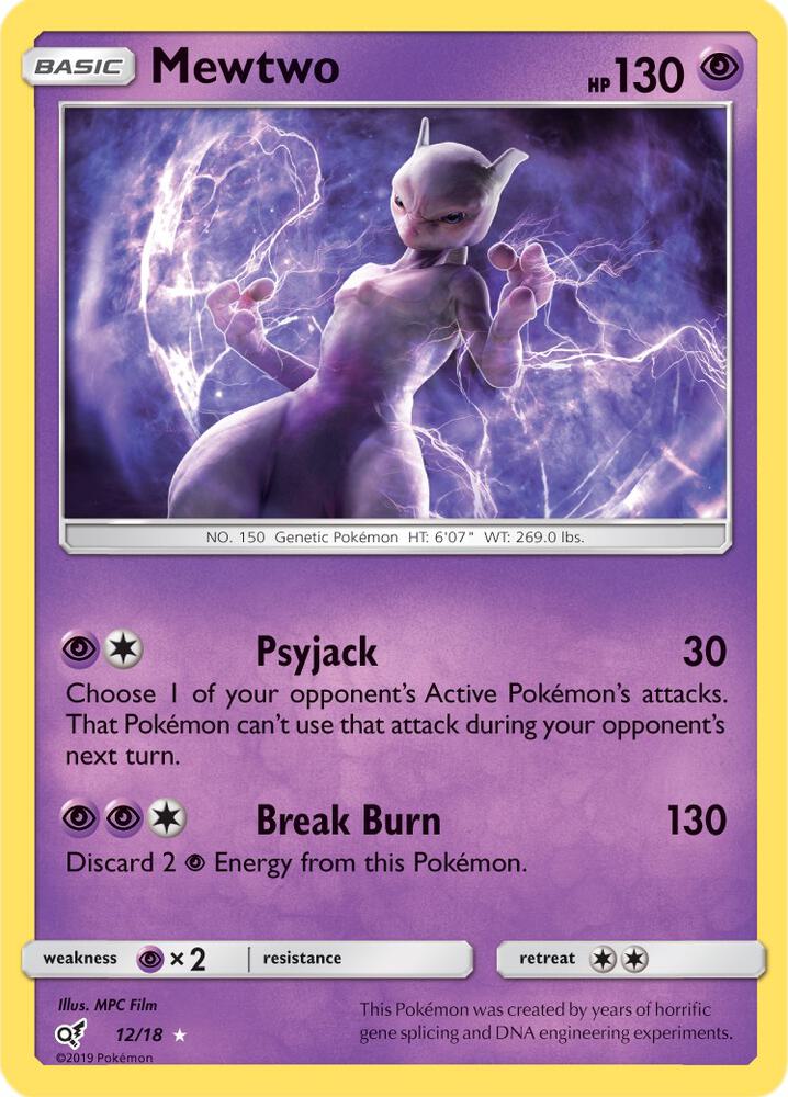 Mewtwo 12/18 (Detective Pikachu)  - Holofoil
