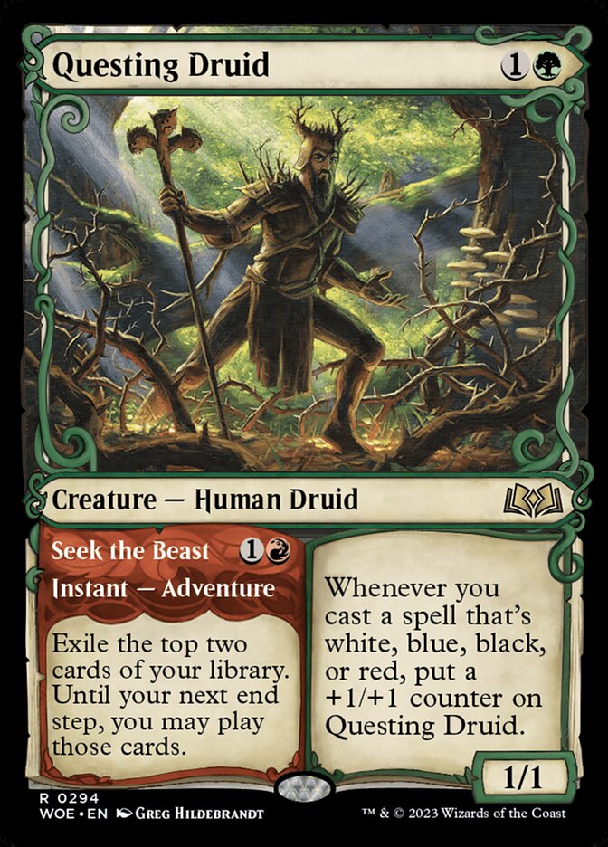 Questing Druid // Seek the Beast 294 (Wilds of Eldraine)  - Showcase Foil