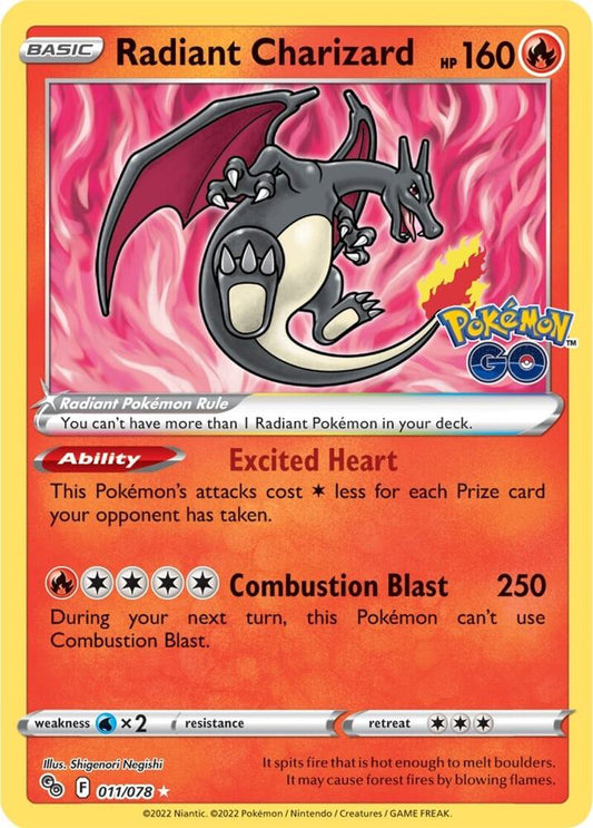 Radiant Charizard 011/078 (Pokemon GO)  - Holofoil