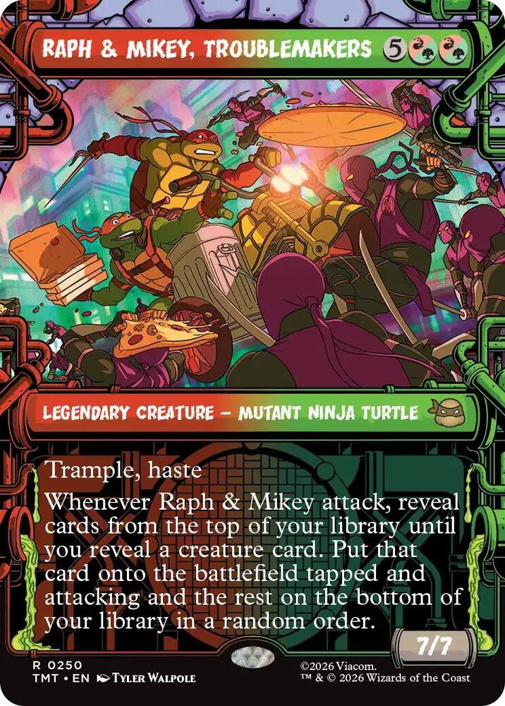 Raph and Mikey, Troublemakers 250/190 (Teenage Mutant Ninja Turtles)  - Showcase Foil