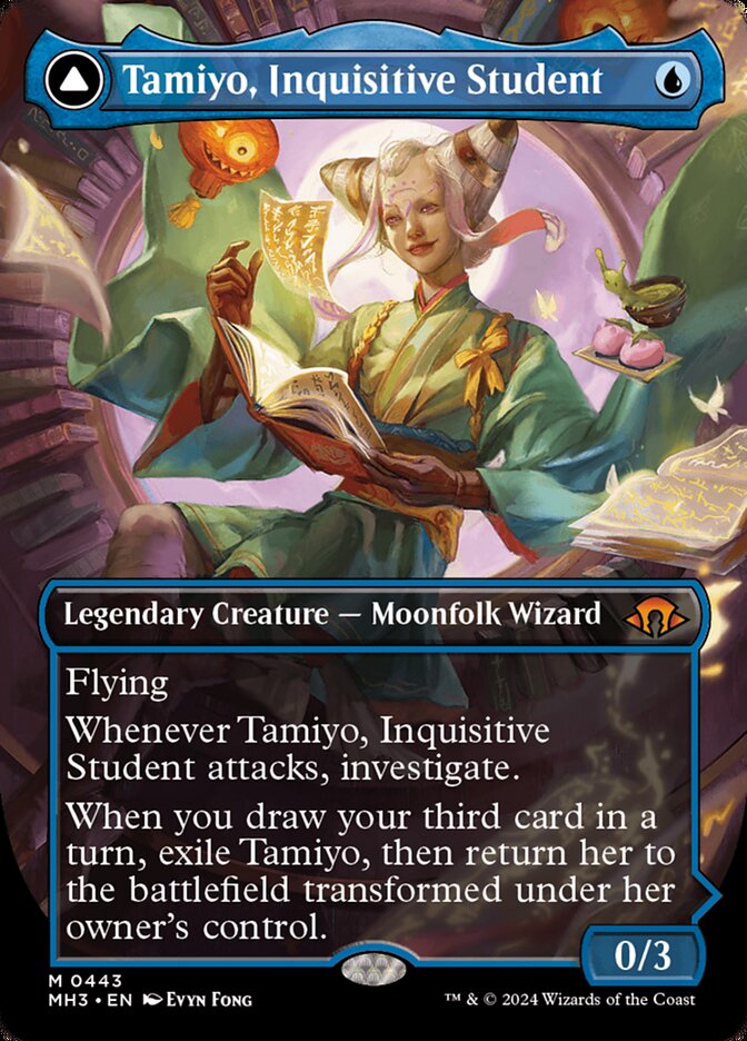 Tamiyo, Inquisitive Student // Tamiyo, Seasoned Scholar 443 (Modern Horizons 3)  - Borderless