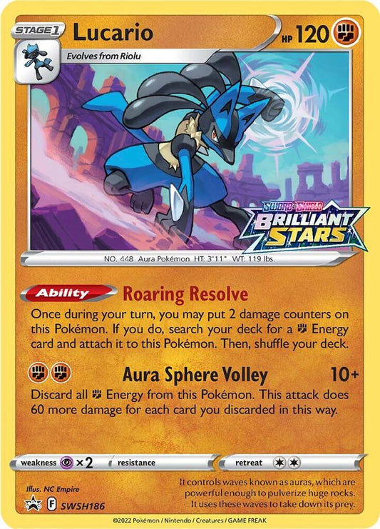 Lucario SWSH186 (SWSH: Sword & Shield Promo Cards)  - Holofoil