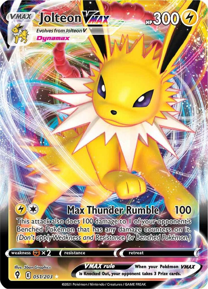 Jolteon VMAX 051/203 (SWSH07: Evolving Skies)  - Holofoil