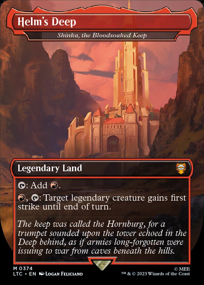 Helm's Deep - Shinka, the Bloodsoaked Keep 374 (Commander: The Lord of the Rings: Tales of Middle-earth)  - Borderless Foil