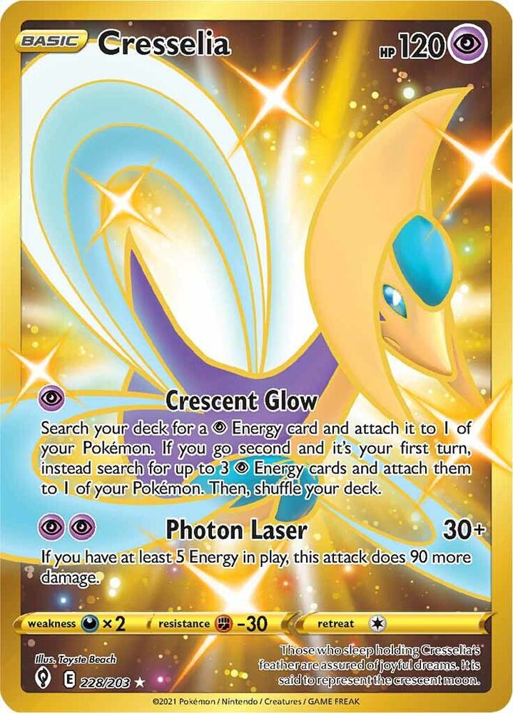 Cresselia Secret 228/203 (SWSH07: Evolving Skies)  - Holofoil