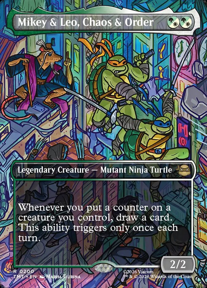 Mikey and Leo, Chaos and Order 200 (Teenage Mutant Ninja Turtles)  - Borderless Foil