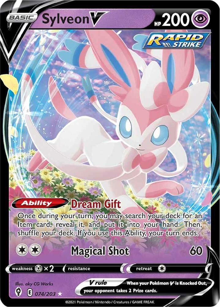 Sylveon V 074/203 (SWSH07: Evolving Skies)  - Holofoil