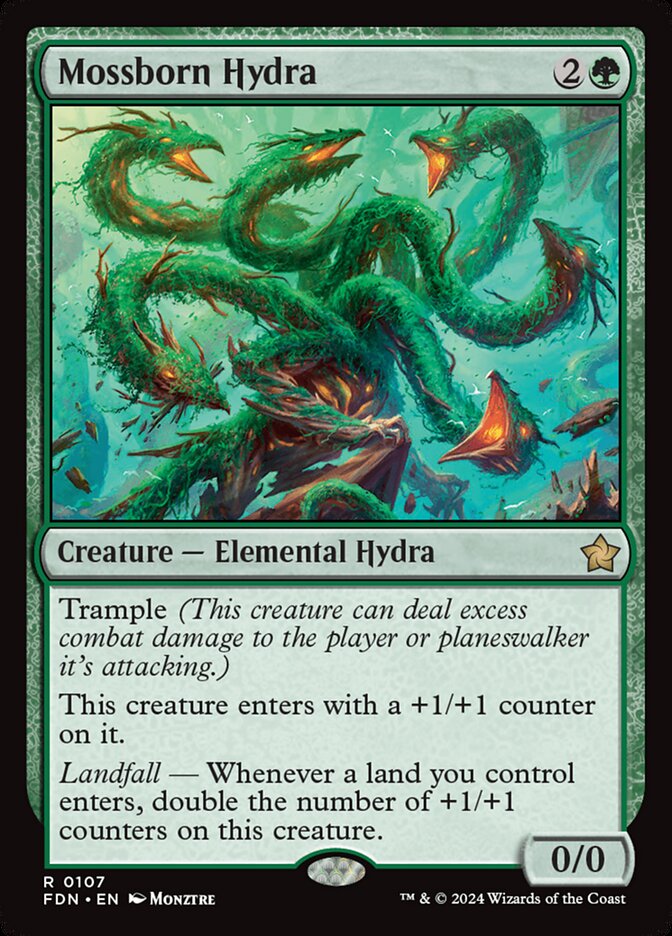 Mossborn Hydra 107 (Foundations)  - Foil