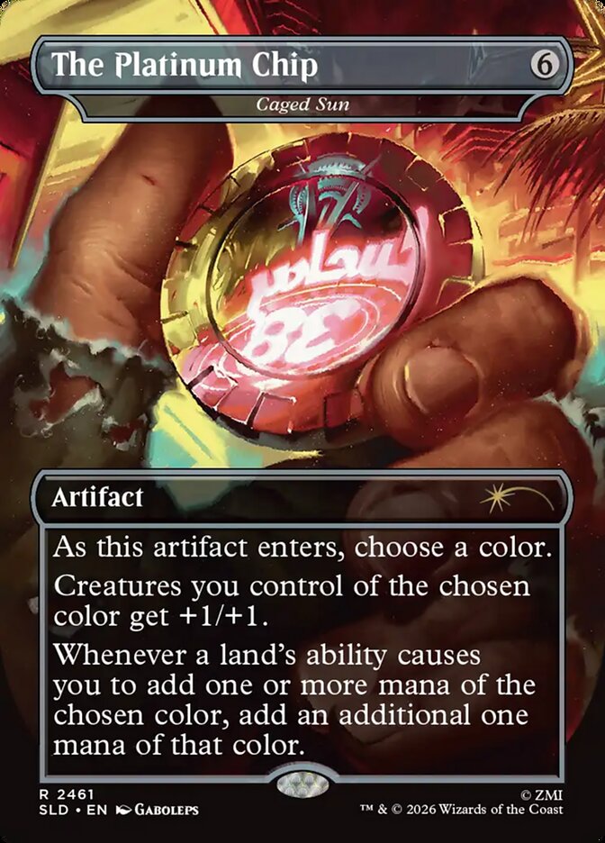 The Platinum Chip // Caged Sun 2461 (Secret Lair Drop Series)  - Borderless Foil