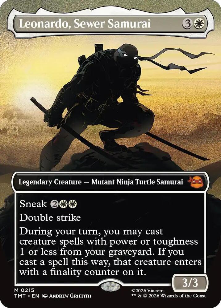 Leonardo, Sewer Samurai 215/190 (Teenage Mutant Ninja Turtles)  - Borderless Foil