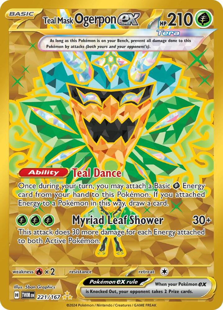 Teal Mask Ogerpon ex 221/167 (SV06: Twilight Masquerade)  - Holofoil