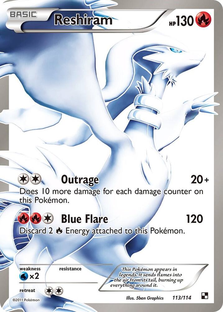 Reshiram 113/114 (Black and White)  - Holofoil